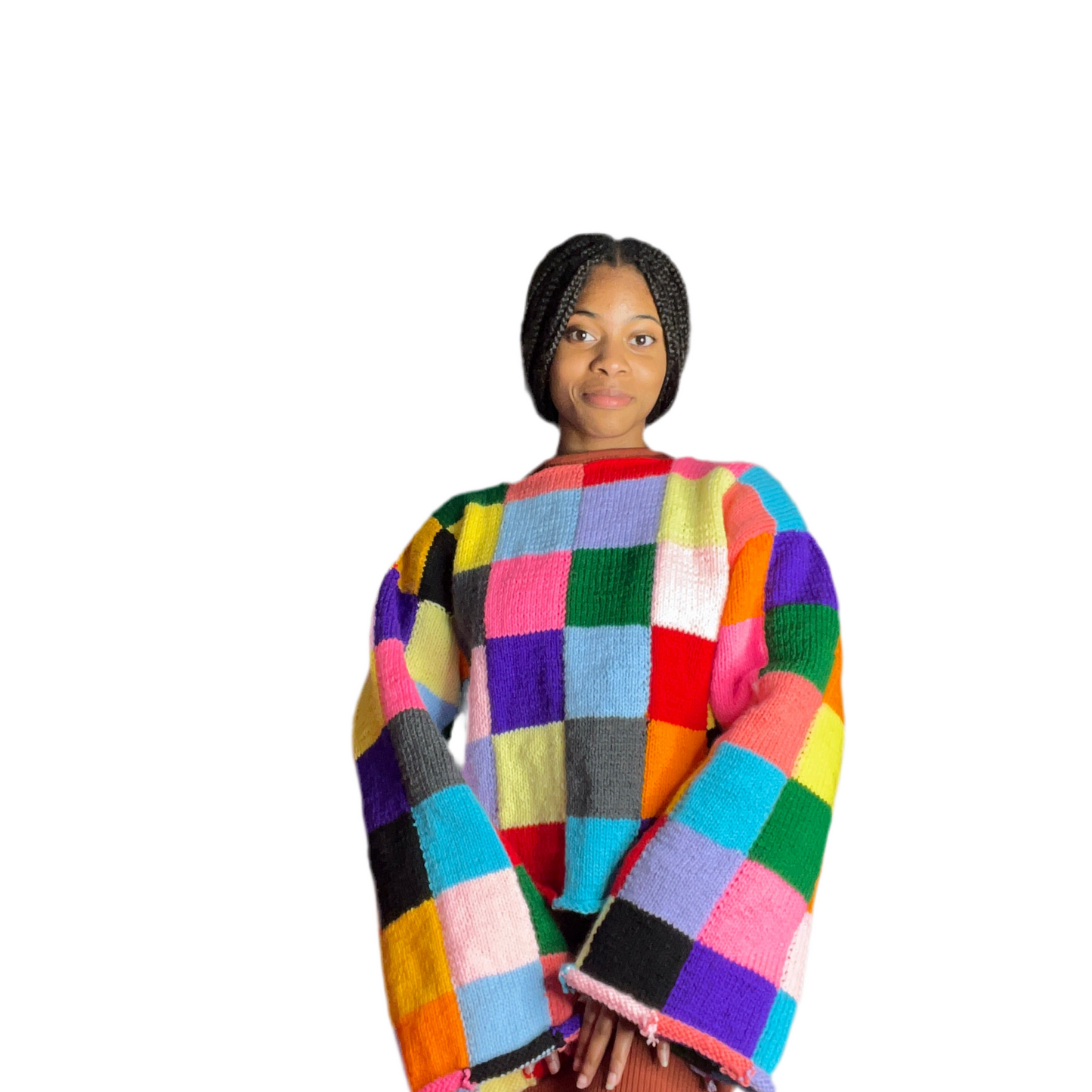 Size Large Multicolor Patchwork Sweater