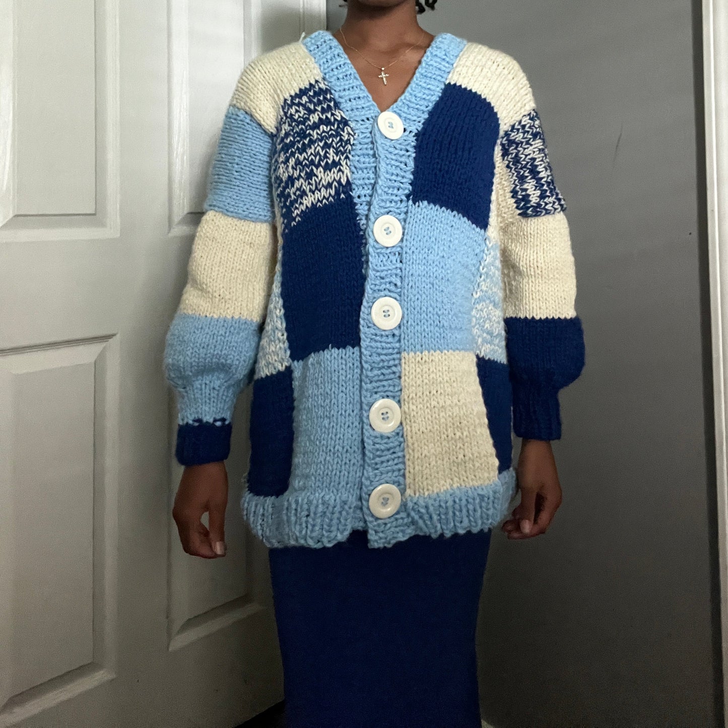 Icy Blue Knit Cardigan