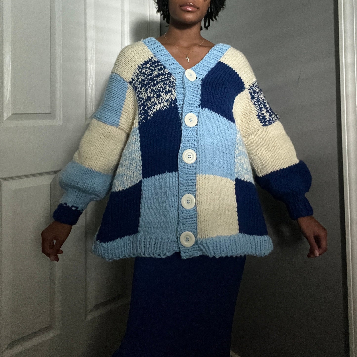 Icy Blue Knit Cardigan