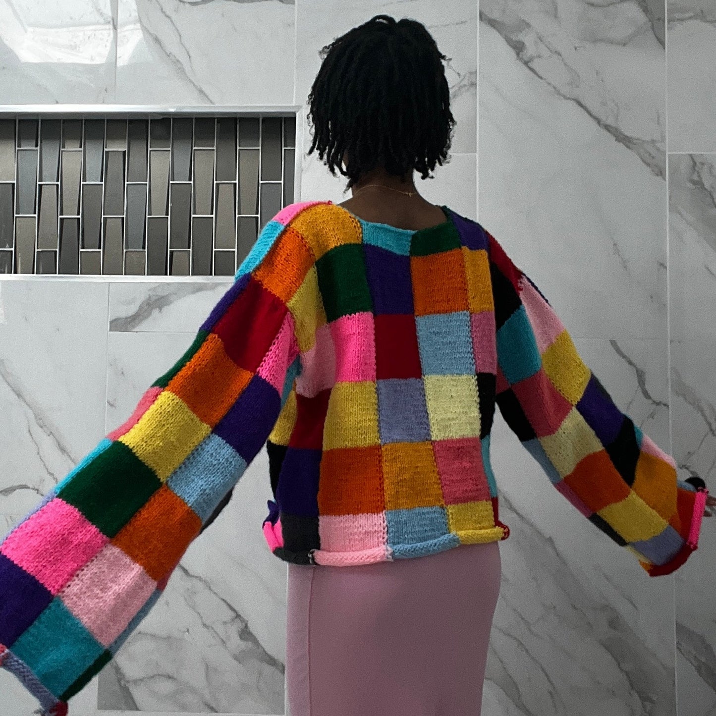 Size Large Multicolor Patchwork Sweater